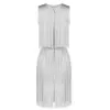 Autumn Silver Women's Bandage Dress Sexy V-neck Sleeveless Fringed Bodycon Mini Club Celebrity Evening Party Vestidos 210527