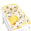 7 unidades! Conjunto de roupa de cama para bebê 100% algodão protetor de berço seguro protetor de cama lençol capa de colcha fronha 211203