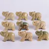 Whosale 2 Inch Jade Crystal Elephant Figurines Craft Hand Carved 100 % Natural Stone Mini Animal Statue for Decor Chakra Healing 210318