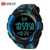 HONHX мужские спортивные резиновые наручные часы водонепроницаемый ЖК-дисплей цифровая цифровая дата секундомер G1022