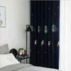 Cartoon Spaceship Embroidered Curtain Blackout Outer Space Boys Children Kindergarten Classroom Bedroom Window Drapes JS02C 211203