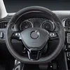 Black Suede Genuine Leather Car Steering Wheel Cover for Volkswagen VW Passat B8 Golf 7 GTI Golf R MK7 VW Polo GTI Scirocco