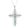 Mode Klassische Kreuz Anhänger Halsketten Bohemian Hohl Strass Halskette Schlüsselbein Kette Frauen Schmuck