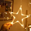 LED String Light 110V 220V Moon Star Fairy Lights Ghirlanda di Natale Lampada da finestra Outdoor Indoor per la decorazione domestica della festa nuziale