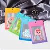 Colorful Gradient Zipper Gift Jewelry Package Bag Matte Window Aluminum Foil Plastic Self seal Bags With Hang Hole LX3657