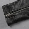 Veste de motard en Faux cuir pour hommes, mode M65, véritable peau de vache noire, coupe cintrée, décontractée, avec poches
