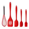 5pcs / set ustensiles de cuisine en silicone ensembles batteur à œufs cuillère spatule brosse à huile ustensiles de cuisine kit outils de cuisine accessoires 210326