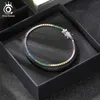 ORSA JEWELS 4 мм теннисный браслет круглой огранки из стерлингового серебра 925 пробы, белое золото, женские и мужские браслеты, ювелирные изделия, ручная цепочка SB946560288