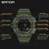 サンダ発光メンズスポーツウォッチハイエンドラバーストラップミリタリー腕時計LEDカレンダー防水デジタルウォッチReloj de Hombre G1022