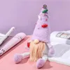 Decorazioni natalizie Gnomo viola Fatto a mano Tomte svedese Figurine Bambola di peluche Ornamenti da tavolo per la casa