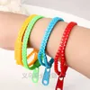 Sensory Toys Solid Zip Zipper Bracelet All Ages Stress Reliever Bangle Wristband Bright Candy Colors Bracelet1011441