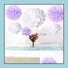 Decorative Wreaths Festive Supplies Home & Gardenwholesale-34 Colors 20Inch (50Cm) Nt Tissue Paper Pom Poms Flowers Balls Hanging Wedding Ba