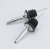 Wholesale Stainless Steel Bar Tools Pouring Device Wine Olive Oil Pourer Dispenser Spout Glass Bottle Black Stopper Mouth