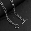 Vintage Stainless Steel Chain OT Buckle Necklaces for Men Hip Hop Male Collar Choker Water Proof Halloween Punk Jewelry