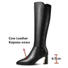 Kış kadın botları moda topuklu sonbahar gerçek deri ayakkabı kadın est gece kulübü diz yüksek 210528 gai 47112