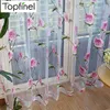 TopFinel Venda Floral Tule em cortinas pelas cortinas para sala de estar The Bedroom Cozinha Sombra Janela Curtain Curtain Painel 210712