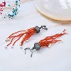 Guaiguai bijoux blanc perle orange jades gems boucles d'oreilles en pierre cz leverback fait à la main pour les femmes vraies gemmes en pierre de pierre bijouxr4262016