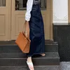 الدنيم تنورة امرأة طويلة جينز سبليت ارتفاع الخصر التنانير إمرأة 2022 المرأة غسلها jupe فام أسود أزرق