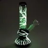 Diffused Downstem Hookahs 9 Inch 4mm Thick UV Glass Bongs 4 Arms Tree Percolator Oil Dab Rigs Glow In The Dark Water Pipes 18mm Female Joint With Bowl