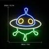 UFO 우주선 네온 사인 LED 공간 우주 시리즈 빛 표지판 USB 벽 교수형 야간 조명 어린이 침실 선물 바 홈 파티 장식
