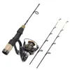 60cm 2 Tips Rod Reel Combos Winter Ice Fishing set Pole Tackle Carbon pole fishing rod with reel 211123