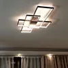 أضواء السقف Neo Glam مستطيل الألومنيوم الحديثة LED لغرفة المعيشة غرفة المعيشة AC85-265V مصباح أبيض / أسود مصباح