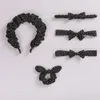 2021 Nya Black Dot Prints Bow Headband Baby Girls Spot Knotted Bows Elastic Hairband Kids Head Wraps Hårtillbehör