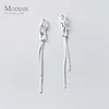 Mode Minimalistische Geometic Chain Tassel Line 925 Sterling Silver Drop Earring voor Vrouwen Fijne Sieraden 210707