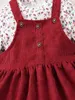 Baby Ditsy Floral Top Fake Button Overall Kleid SIE