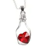 Creative Wishing Bottle Pendant Necklace Diamond Heart Shaped Gemstone Necklaces Party Ladies Fashion Accessories Gift