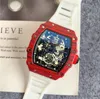 Orologio di Lusso armbandsur Stopwatch Gummi Silikon Skelett Mens Klockor Lyx Quartz Kalender Armbandsur Mode Berömda Affärsmän Klocka