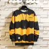 Autumn Spring Hoodie Sweatshirt Mens Black White Hip Hop Striped Punk Pullover Streetwear Casual Fashion Clothes OVERSize 5XL 210728