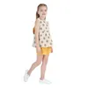 Set di abbigliamento Set estivo per ragazze Top + pantaloncini 2 pezzi Abbigliamento per bambini con stampa a pois per bambini