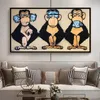 3 Monkeys Poster Cool Graffiti Street Art Canvas Schilderij Muur Kunst Voor Woonkamer Home Decor Posters En Prints