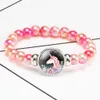 Pulsera de dibujos animados para niños, cadena de unicornio, joyería, pulseras de piedra, brazaletes de unicornio, regalo de cumpleaños, pulsera encantadora