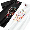 Casual Hip Hop Print T-shirt Unisex Graffiti Face Summer Street Men's Tees Cartoon Round Neck Half Sleeve Tee Shirt