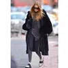 Winter lange jas vrouwen rex konijnenbont dikke warme pluizige oversized capuchon jassen overjassen vrouwelijke losse pluche jassen bovenkleding