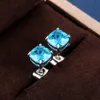 Woman Crystal Earrings Green Cubic Zircon Diamond Stud Earrings for Women Valentine's Gift Fashion Jewelry Will and Sandy