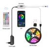 Strisce Musica app Bluetooth Musica attivata attivata SMD RGB LED Flexible Strip Lighting 5M 16,4 piedi con telecomando per il rocciata per alimentazione