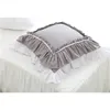 European embroidered cushion ruffle Lace Satin cotton pillow cover Backrest Lumbar Square Hold Pillow Case