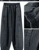 Hög midja Jeans Kvinnors Höst Wide-Leg Harem Byxor Baggy Vintage Casual Elastic Denim Trousers Traf Black 211129