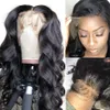 2021 Aircabin Body Wave Lace Frontal Closure Wigs Brésilien Remy Cheveux Humains Sans Colle Partie Profonde 26 pouces Longues Perruques Pour Femmes Noires250c