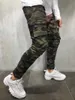 Militär Camouflage Style Jeans Herr Skinny Hip Hop Enfärgade Pencil Jeans Man Slim Jogger Multi-Pocket Cargo Byxor X0621