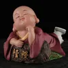 新しいかわいい中国風の工芸小さな僧侶の装飾品のお土産の贈り物手作り粘土彫刻人デスクアクセサリーの装飾