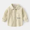 Baby Jungen Shirts Langarm Schule Bluse Cord Strickjacke Kinder Weißes Hemd Für Kleinkind Kinder Tops Herbst 220314