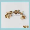 Juwelier Gold Gold Floral Long Comb Bruidal Leaf Women Headpiece Handgemaakte bruiloft Aessories Haar sieraden Drop levering 2021 8EJPR