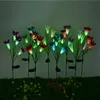 Luces Led Lily Flores 4 Decoraciones de jardín de lirios de flores Multicolor Cambio de paisaje Decorativo Lámpara de césped al aire libre Lámparas Lámparas de mar Home Sea WMQ809