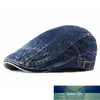 Wuaumx Casual Wiosna Letnie Berets Hat Mężczyźni Kobiety Denim Newsboy Caps Worki Bawełna Cabbie Herringbone Cap Duckbill Ivy Flat Cap Factory Cena Expert Design Quality