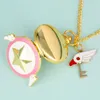 Pocket Watches Japanese Anime Fashion Student Girl's Quartz Necklace Watch Retro Pendant Cute Gold Sweater Chain Clock Gifts Female
