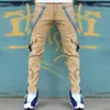 Мужские джинсы пэчворки мужчины вымыли узкие модные тонкие прямые брюки на молнии грузовые брюки для мальчиков -стрит Hip Hop Hip Hop